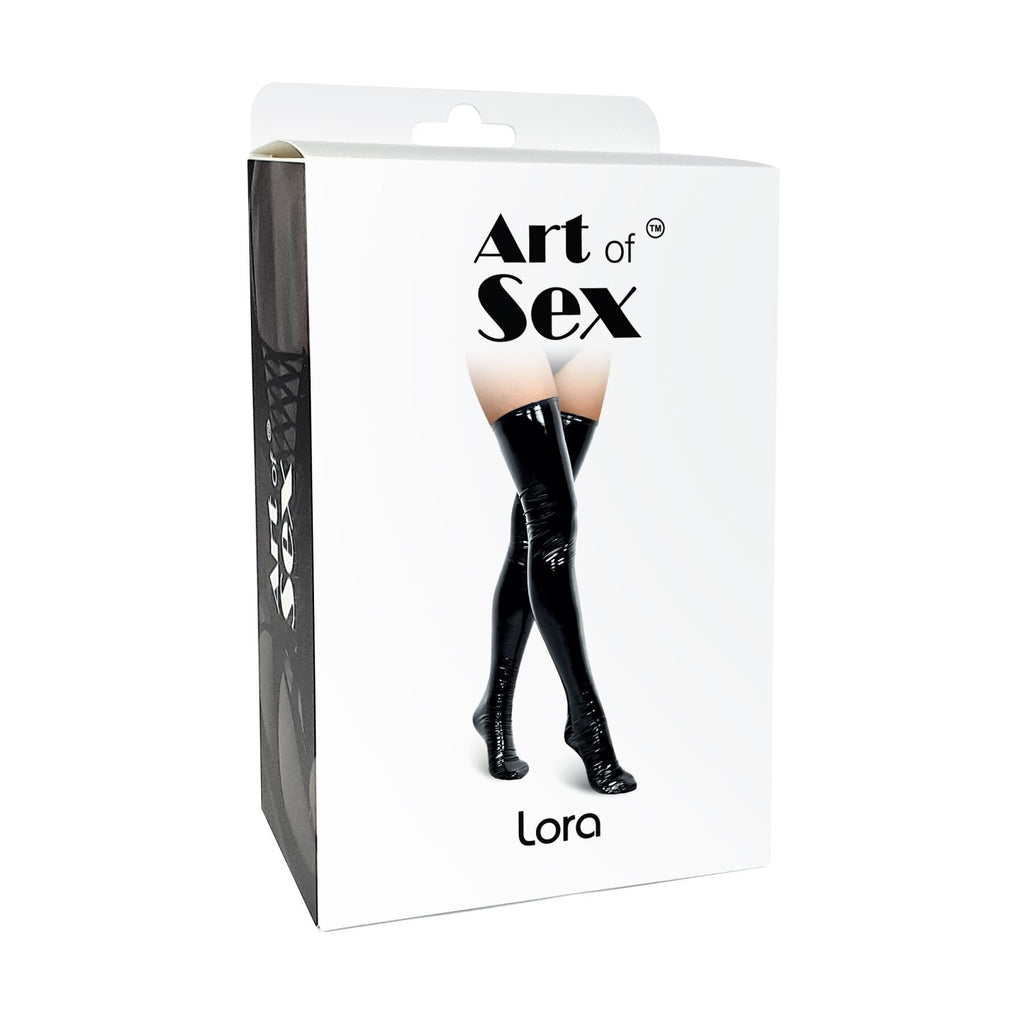 Art of Sex (Україна) Сексуальні вінілові панчохи Art of Sex - Lora, розмір M, колір чорний
