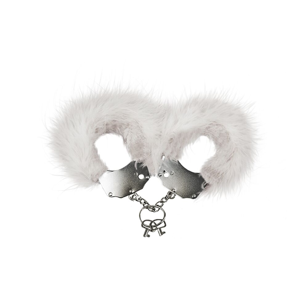 Adrien Lastic (Іспанія) Наручники металеві Adrien Lastic Handcuffs White з білим пухнастим оздобленням