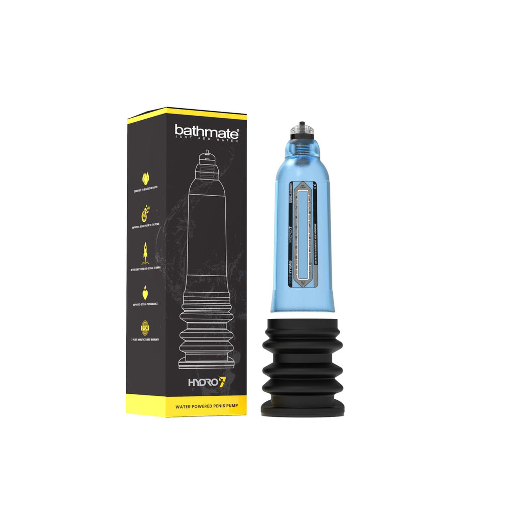 Bathmate (Великобританія) Гідропомпа Bathmate Hydro 7 Blue, для члена довжиною від 12,5 до 18 см, діаметр до 5 см