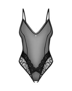 Тедді з доступом Obsessive Blomentis crotchless teddy, прозоре, відкрита спина, низ-стрінги