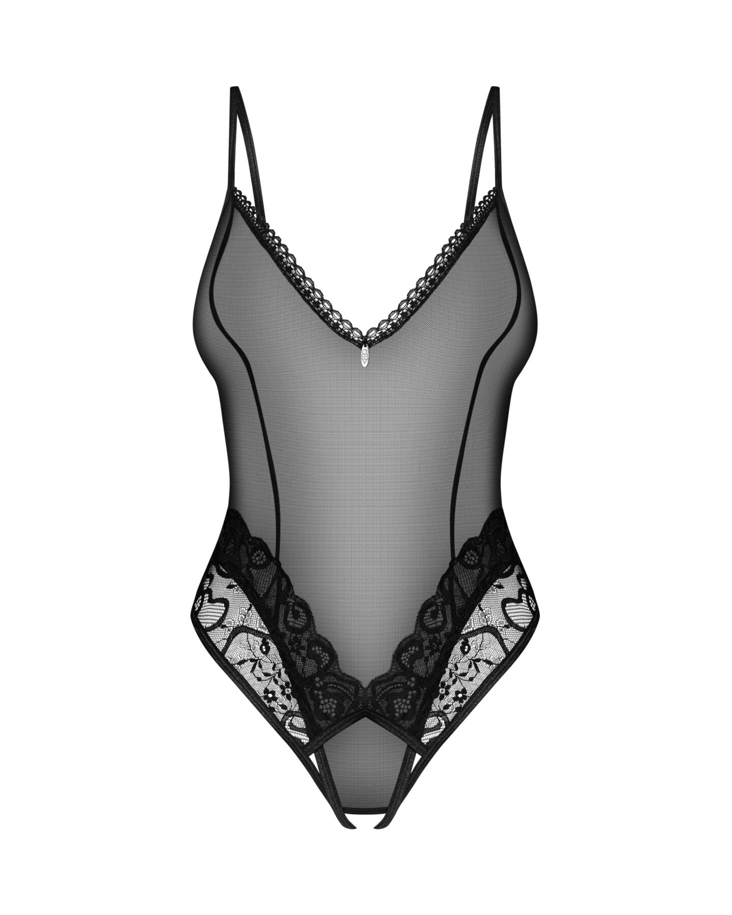 Obsessive (Польща) Тедді з доступом Obsessive Blomentis crotchless teddy, XS/S, прозоре, відкрита спина, низ-стрінги