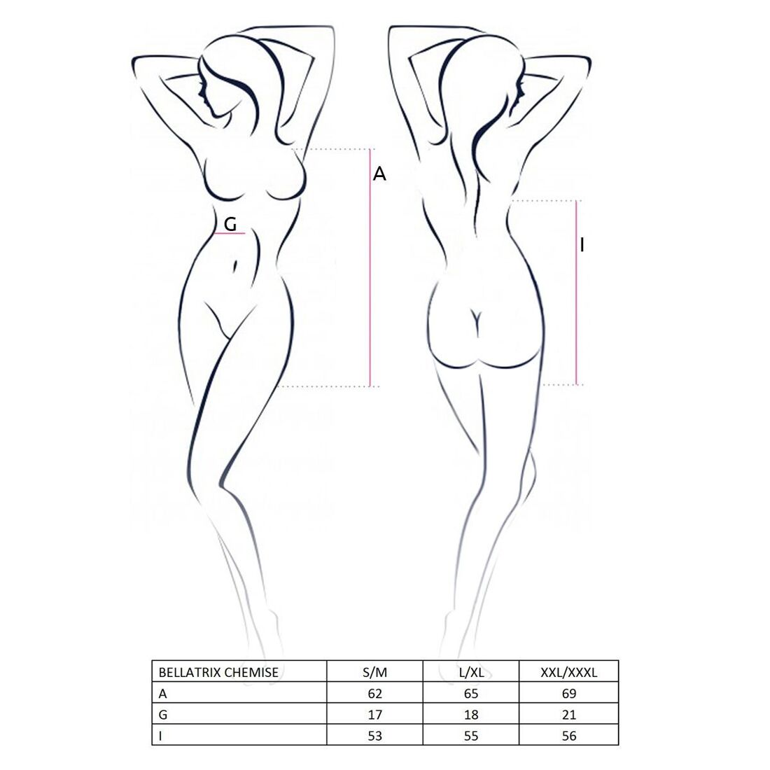 Passion (Польща) Сорочка сукня під латекс зі шнурівкою Passion BELLATRIX CHEMISE L/XL, black, трусики