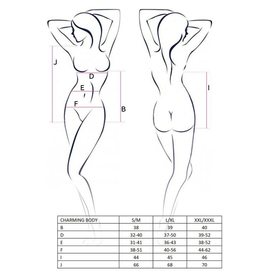 Passion (Польща) Боді Passion CHARMING BODY XXL/XXXL, black