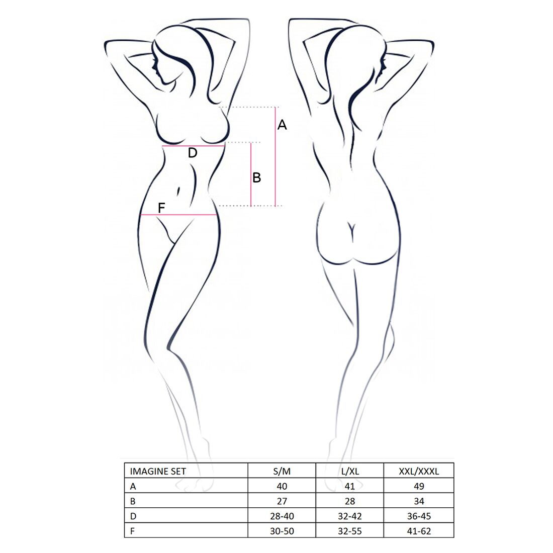 Passion (Польща) Комплект білизни Passion IMAGINE SET OpenBra L/XL, black, ліф - міні-сорочка, трусики з оборками
