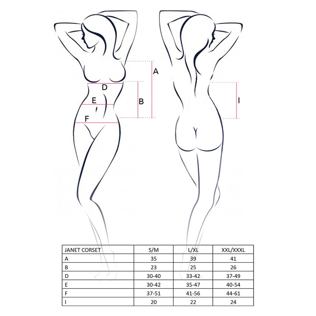 Passion (Польща) Корсет з пажами Passion JANET CORSET XXL/XXXL, white, трусики, напівпрозорий