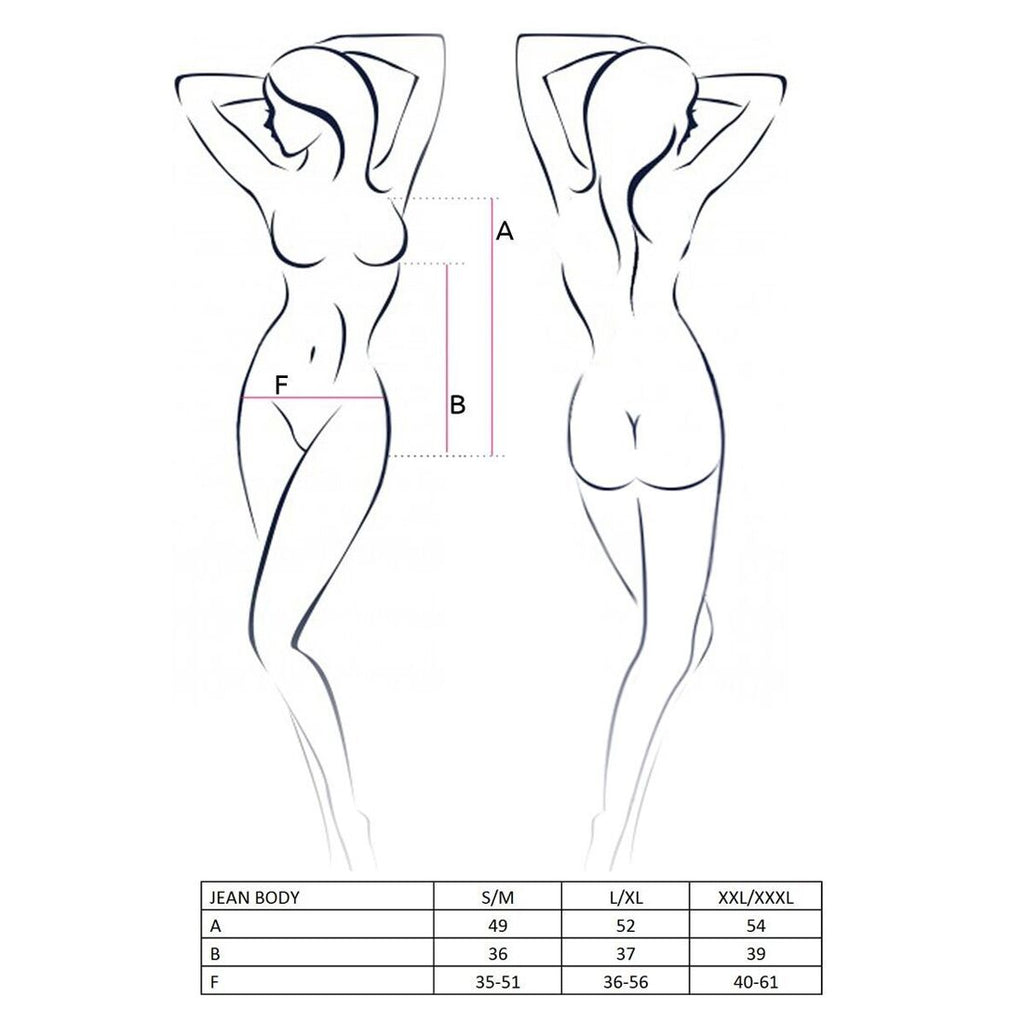 Passion (Польща) Боді монокіні під латекс Passion JEAN BODY XXL/XXXL, black