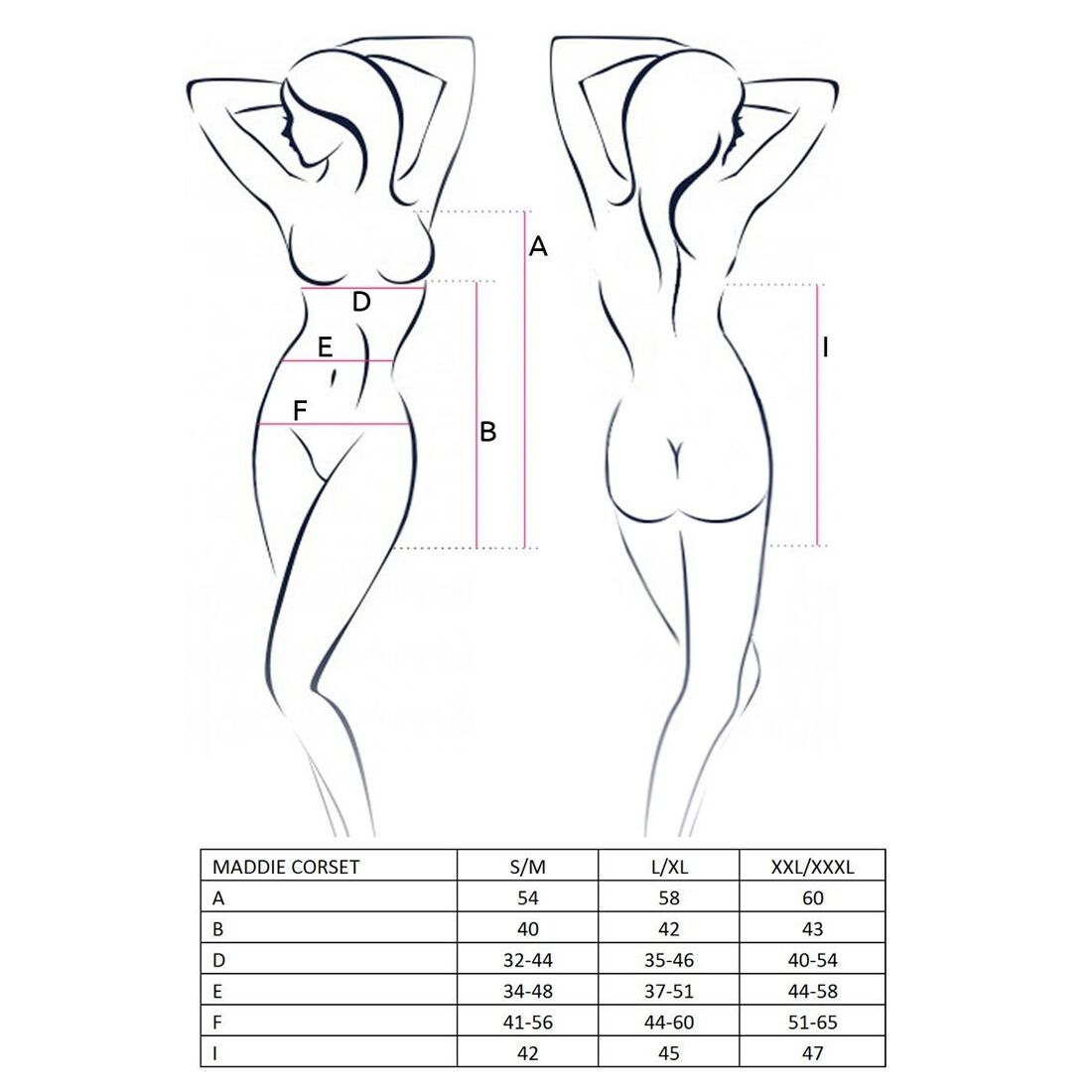 Passion (Польща) Корсет-сорочка з пажами Passion MADDIE CORSET S/M, black, трусики