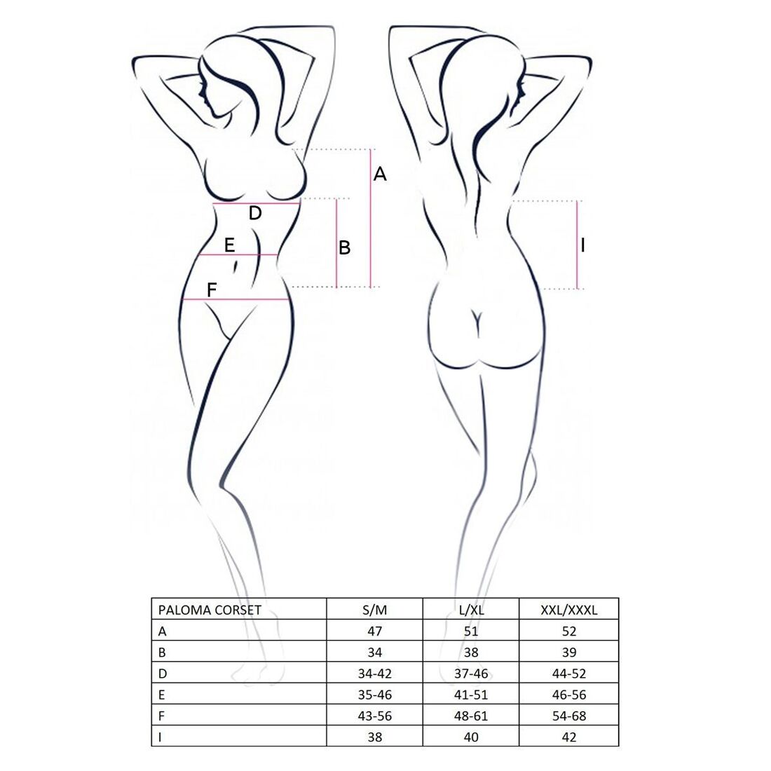 Passion (Польща) Корсет-сорочка з пажами Passion PALOMA CORSET S/M, white, трусики, напівпрозорий