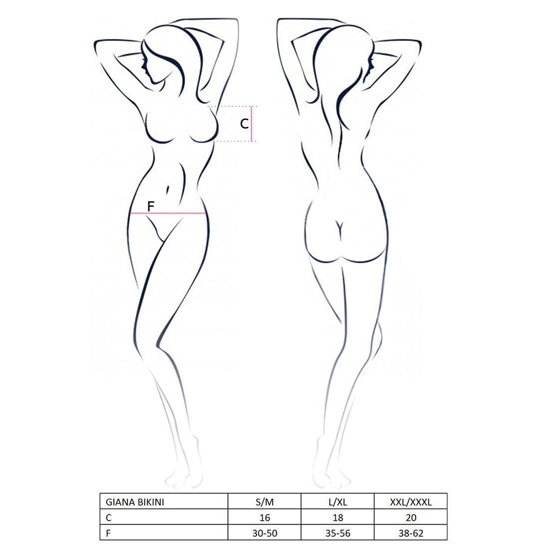 Passion (Польща) Комплект білизни Passion GIANA BIKINI L/XL, black, напівпрозорі ліф і трусики з бантиками