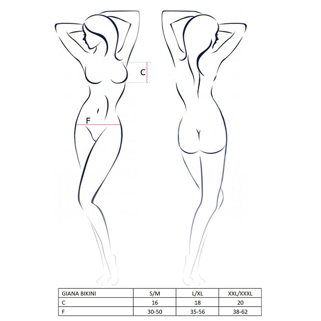 Passion (Польща) Комплект білизни Passion GIANA BIKINI XXL/XXXL, black, напівпрозорі ліф і трусики з бантиками