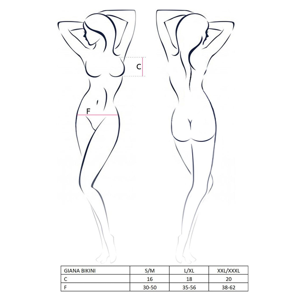 Passion (Польща) Комплект білизни Passion GIANA BIKINI XXL/XXXL, white, напівпрозорі ліф і трусики з бантиками