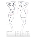 Корсет з відкритими грудьми Passion JUSTINA CORSET, трусики, шнурівка, напівпрозорий, пажі