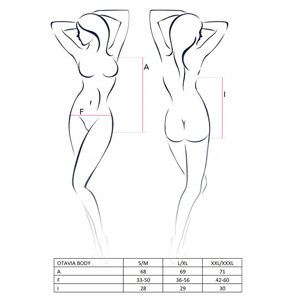 Passion (Польща) Боді монокіні з глибоким декольте Passion OTAVIA BODY S/M, black