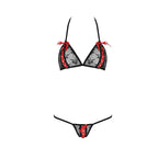 Комплект білизни Passion MELISSA BIKINI S/M, black, ліф зі шнурівкою і трусики с
