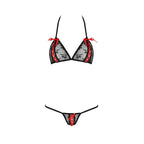 Комплект білизни Passion MELISSA BIKINI XXL/XXXL, black, ліф зі шнурівкою і трусики-стрінги