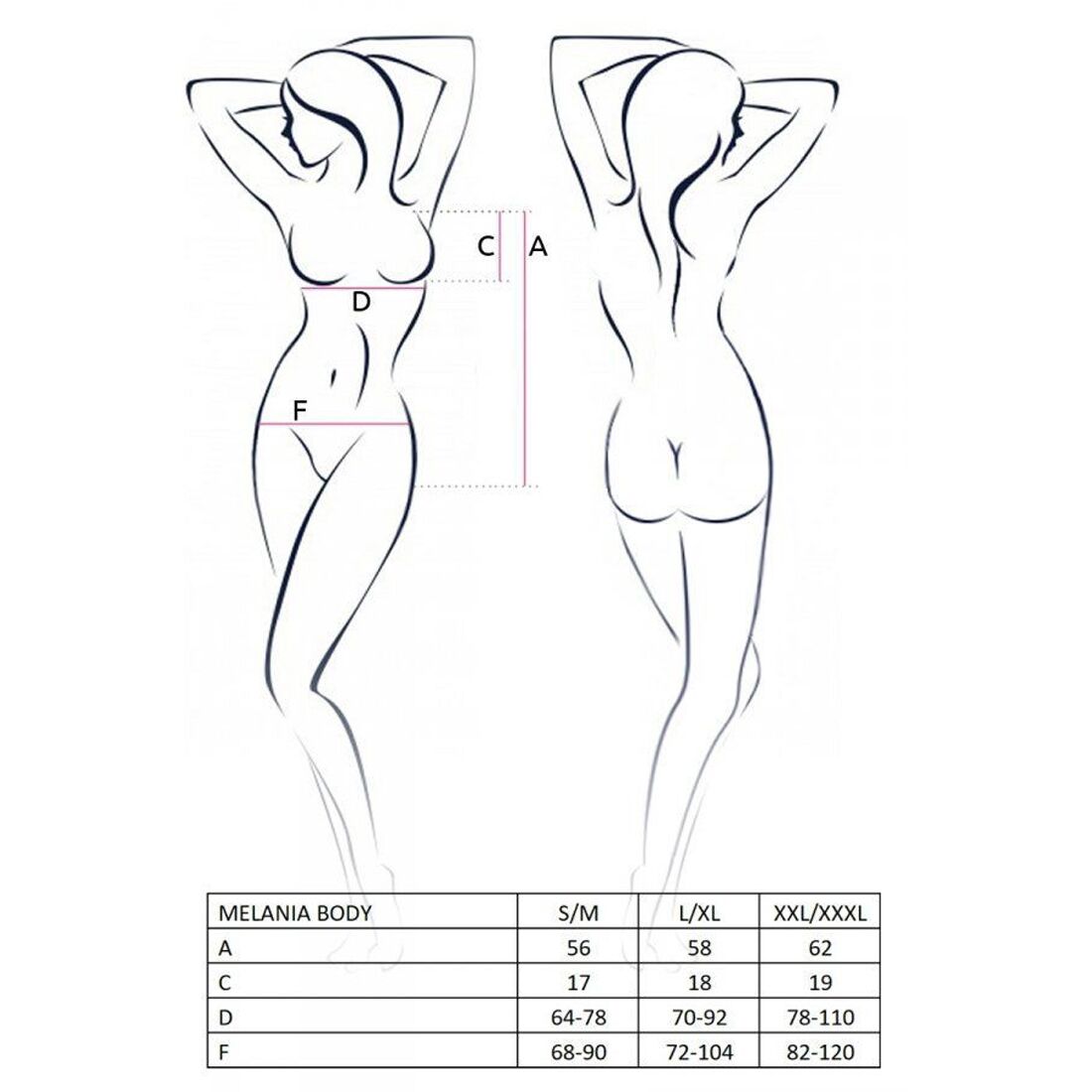 Passion (Польща) Боді Passion MELANIA BODY L/XL, black