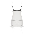 Сорочка прозора з пажами Passion ORIHIME CHEMISE XXL/XXXL, white, трусики, стреп