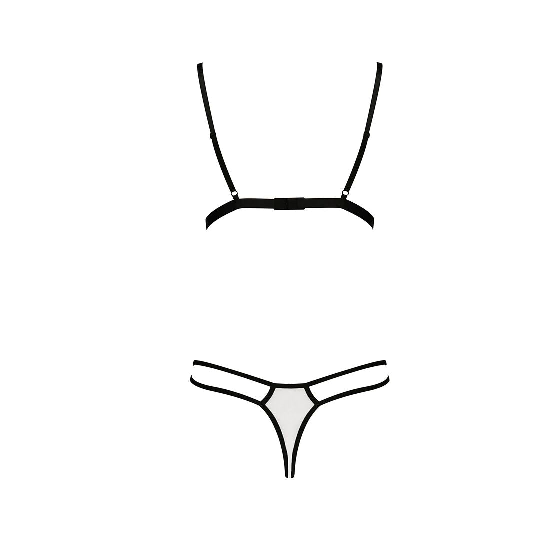 Passion (Польща) Комплект білизни Passion ORIHIME SET L/XL, white, стрепи, ліф і трусики
