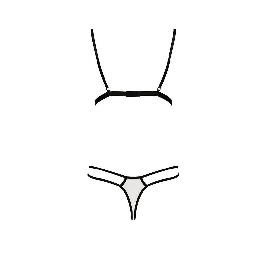 Passion (Польща) Комплект білизни Passion ORIHIME SET XXL/XXXL, white, стрепи, ліф і трусики