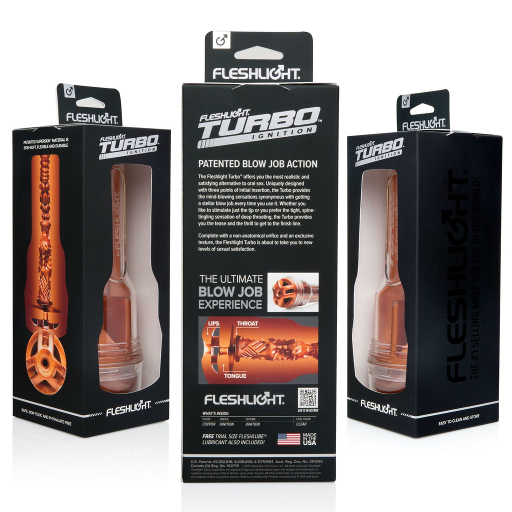 Fleshlight (США) Мастурбатор Fleshlight Turbo Ignition Copper (імітатор мінету)