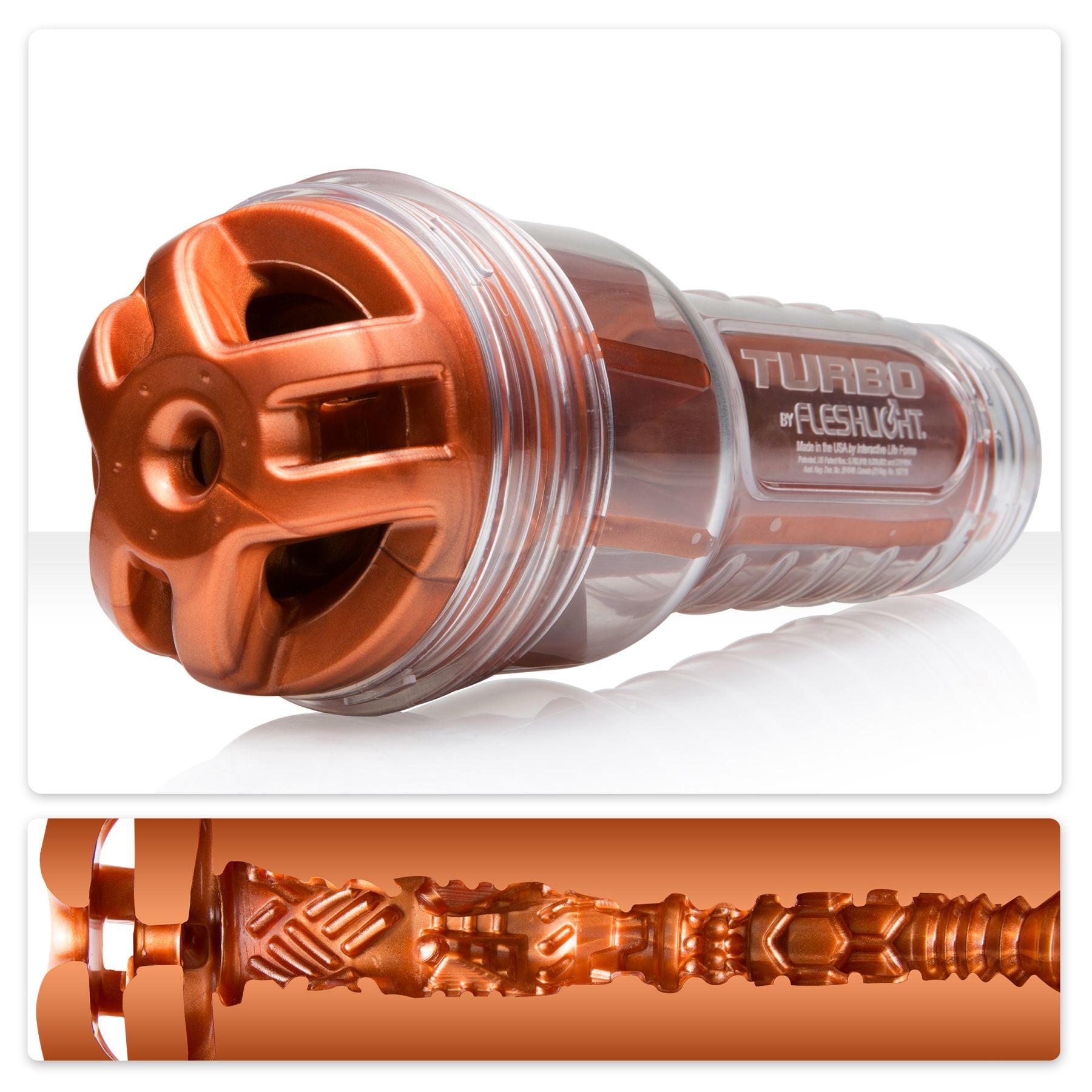 Fleshlight (США) Мастурбатор Fleshlight Turbo Ignition Copper (імітатор мінету)