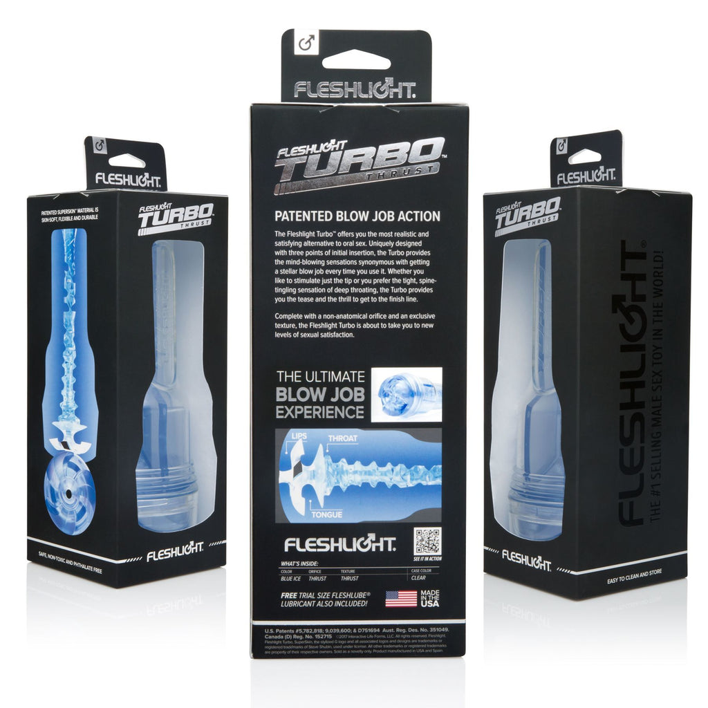 Fleshlight (США) Мастурбатор Fleshlight Turbo Thrust Blue Ice (імітатор мінету)
