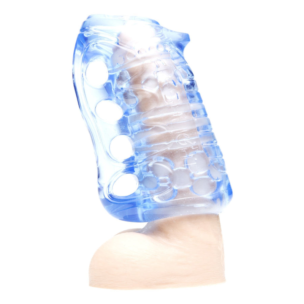 Fleshlight (США) Мастурбатор Fleshlight Fleshskins Grip Blue Ice, надійна фіксація на руці, відмінно для пар та мінет