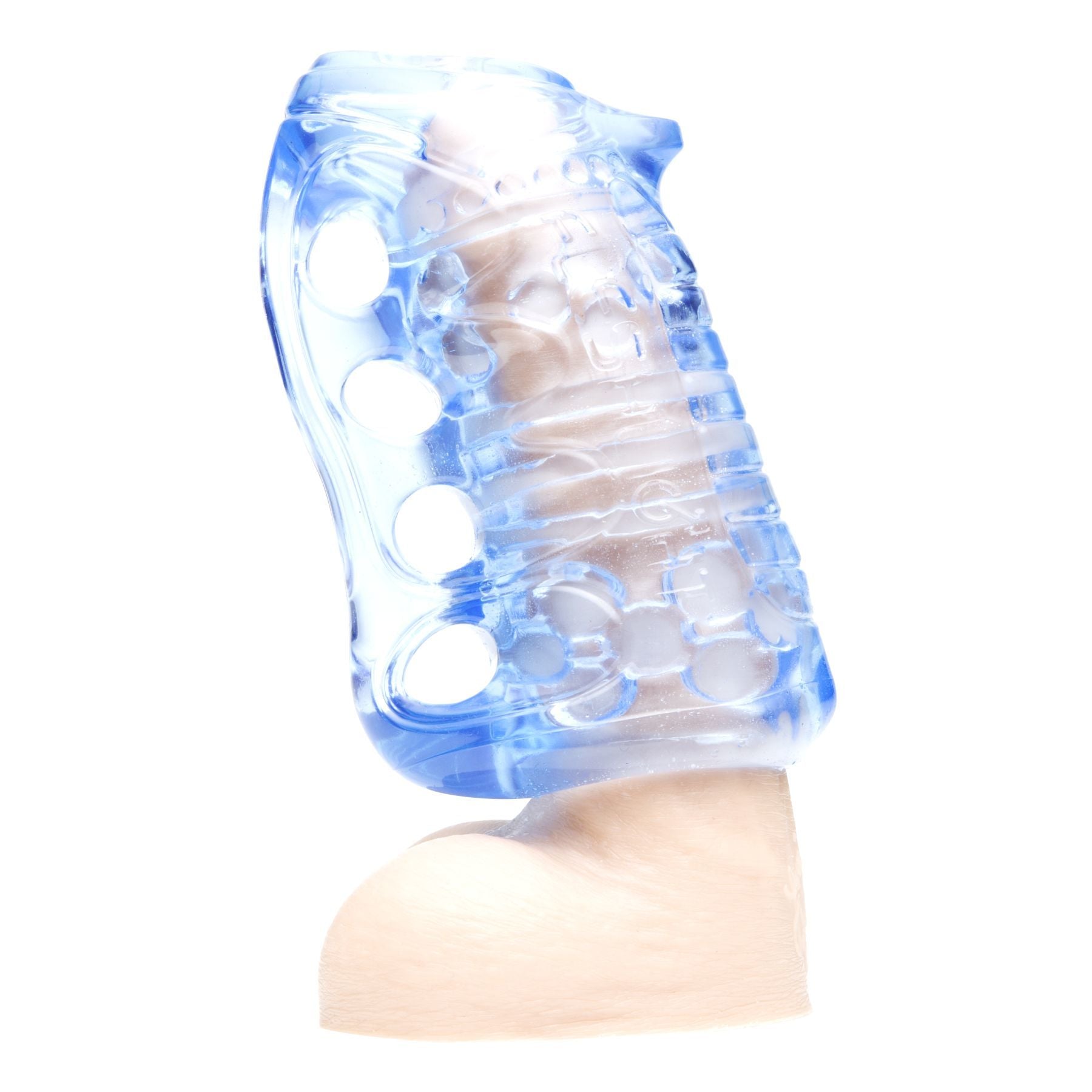 Fleshlight (США) Мастурбатор Fleshlight Fleshskins Grip Blue Ice, надійна фіксація на руці, відмінно для пар та мінет