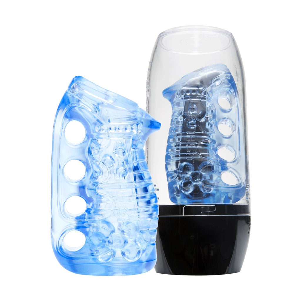 Fleshlight (США) Мастурбатор Fleshlight Fleshskins Grip Blue Ice, надійна фіксація на руці, відмінно для пар та мінет