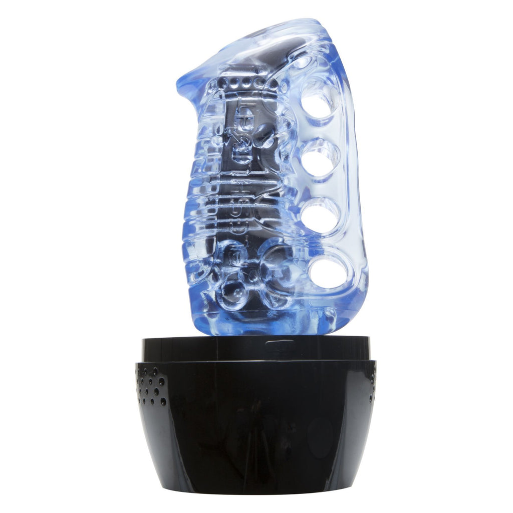 Fleshlight (США) Мастурбатор Fleshlight Fleshskins Grip Blue Ice, надійна фіксація на руці, відмінно для пар та мінет