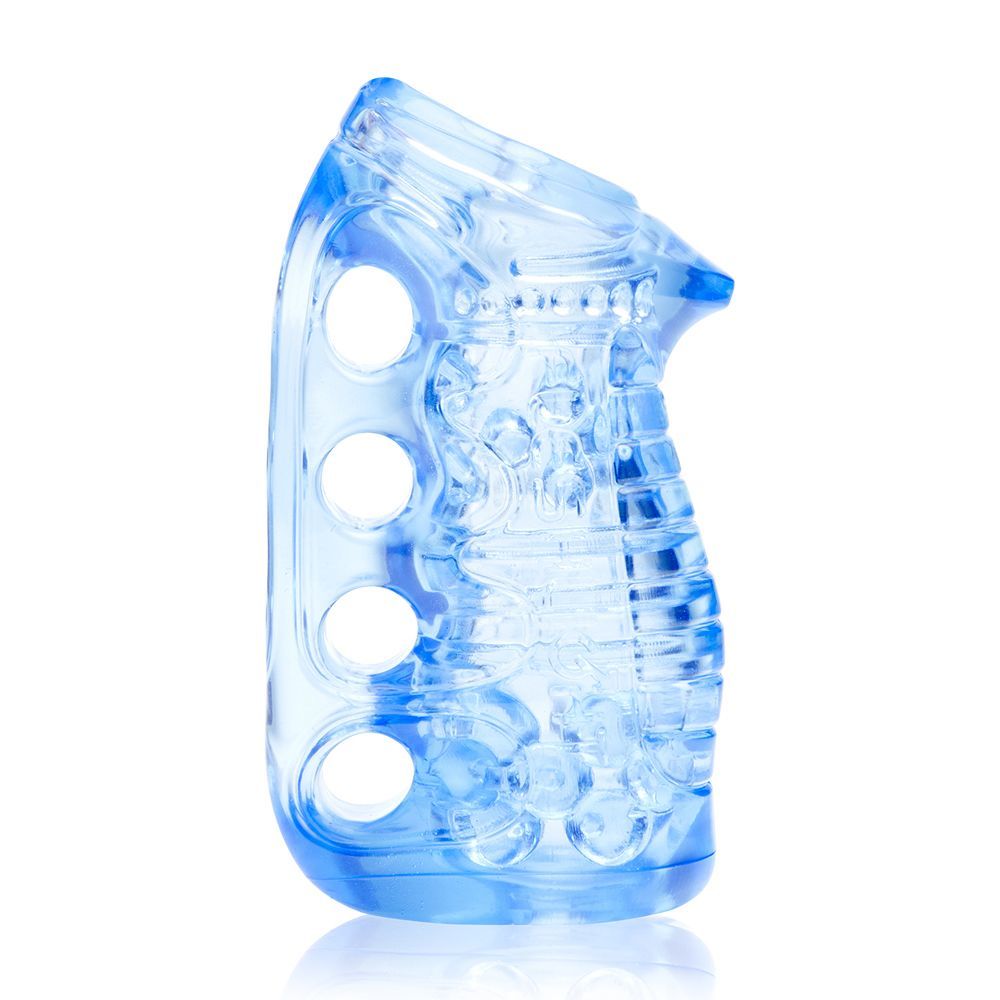 Fleshlight (США) Мастурбатор Fleshlight Fleshskins Grip Blue Ice, надійна фіксація на руці, відмінно для пар та мінет