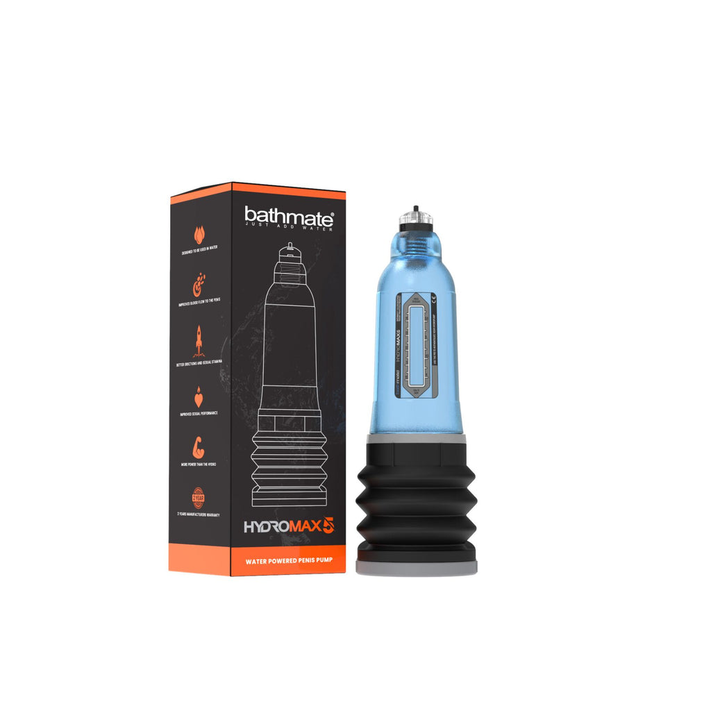 Bathmate (Великобританія) Гідропомпа Bathmate Hydromax 5 Blue, для члена довжиною від 7,5 до 12,5 см, діаметр до 4,5 см