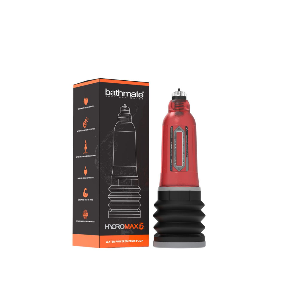 Bathmate (Великобританія) Гідропомпа Bathmate Hydromax 5 Red, для члена довжиною від 7,5 до 12,5 см, діаметр до 4,5 см