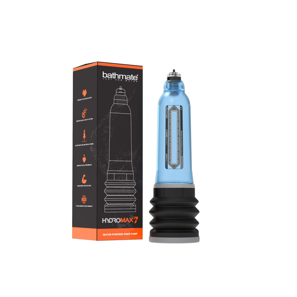 Bathmate (Великобританія) Гідропомпа Bathmate Hydromax 7 Blue, для члена довжиною від 12,5 до 18 см, діаметр до 5,2 см