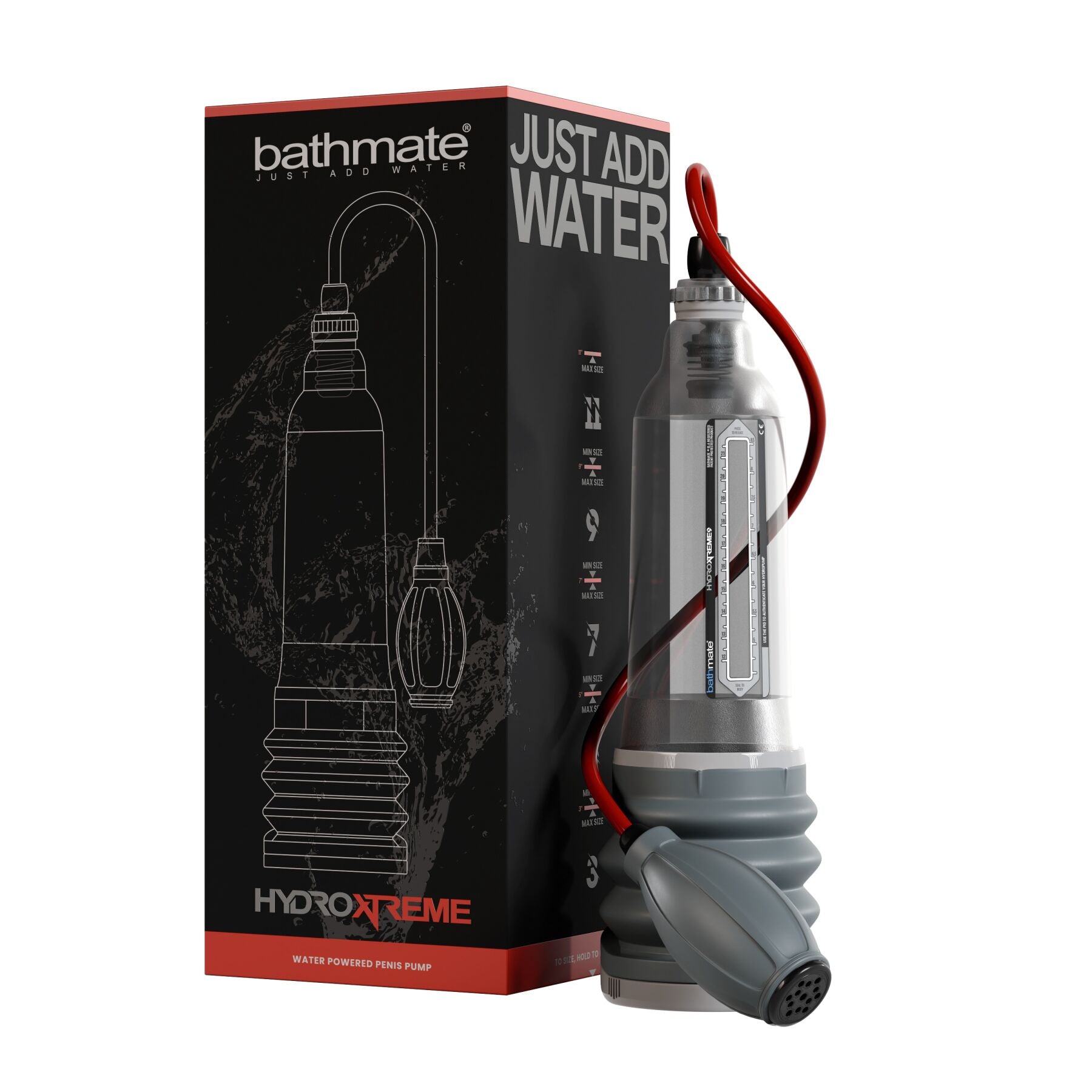 Bathmate (Великобританія) Гідропомпа Bathmate HydroXtreme 9, для члена довжиною від 18 до 23 см, діаметр до 5,5 см