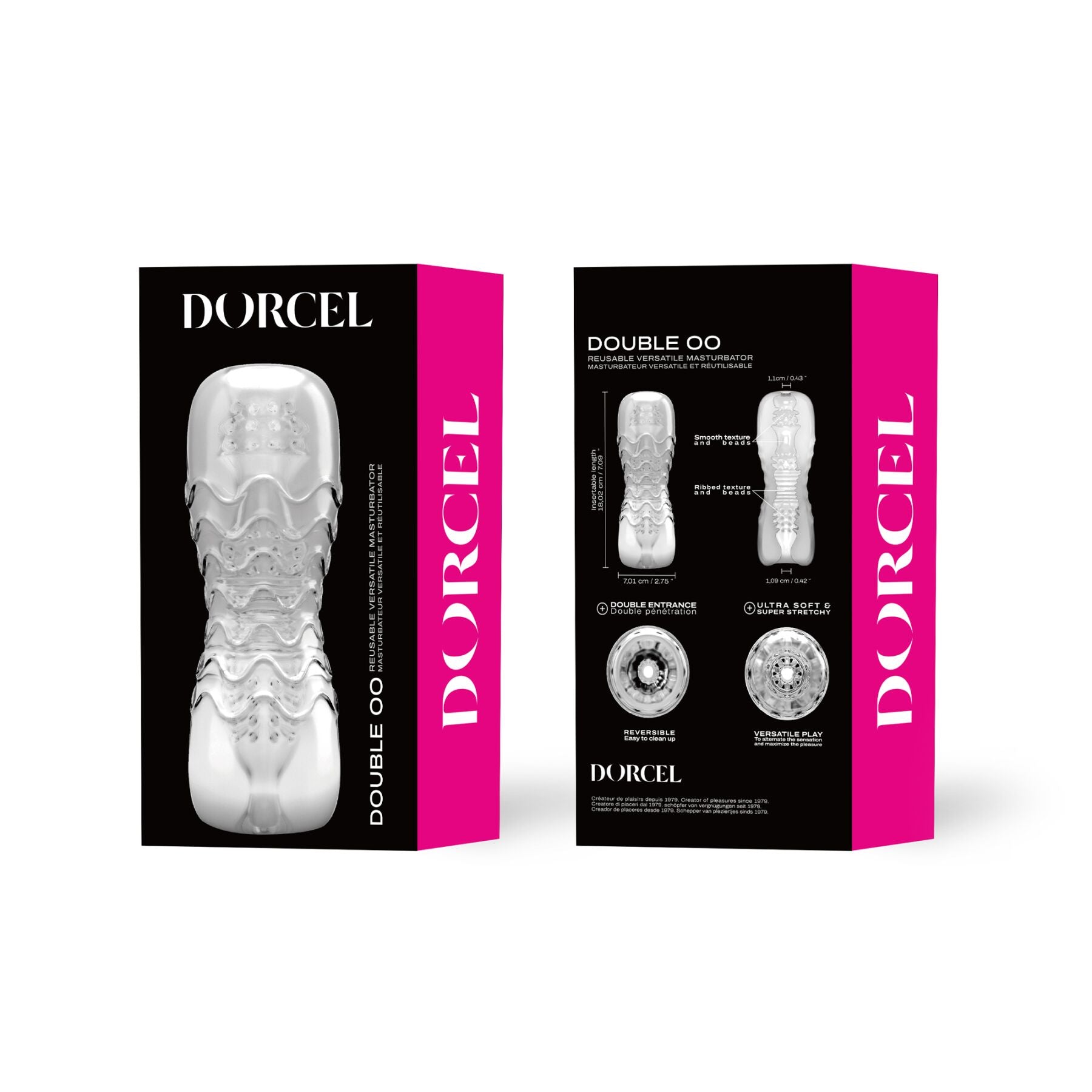 Мастурбатор Dorcel Double OO, двосторонній, два рельєфи