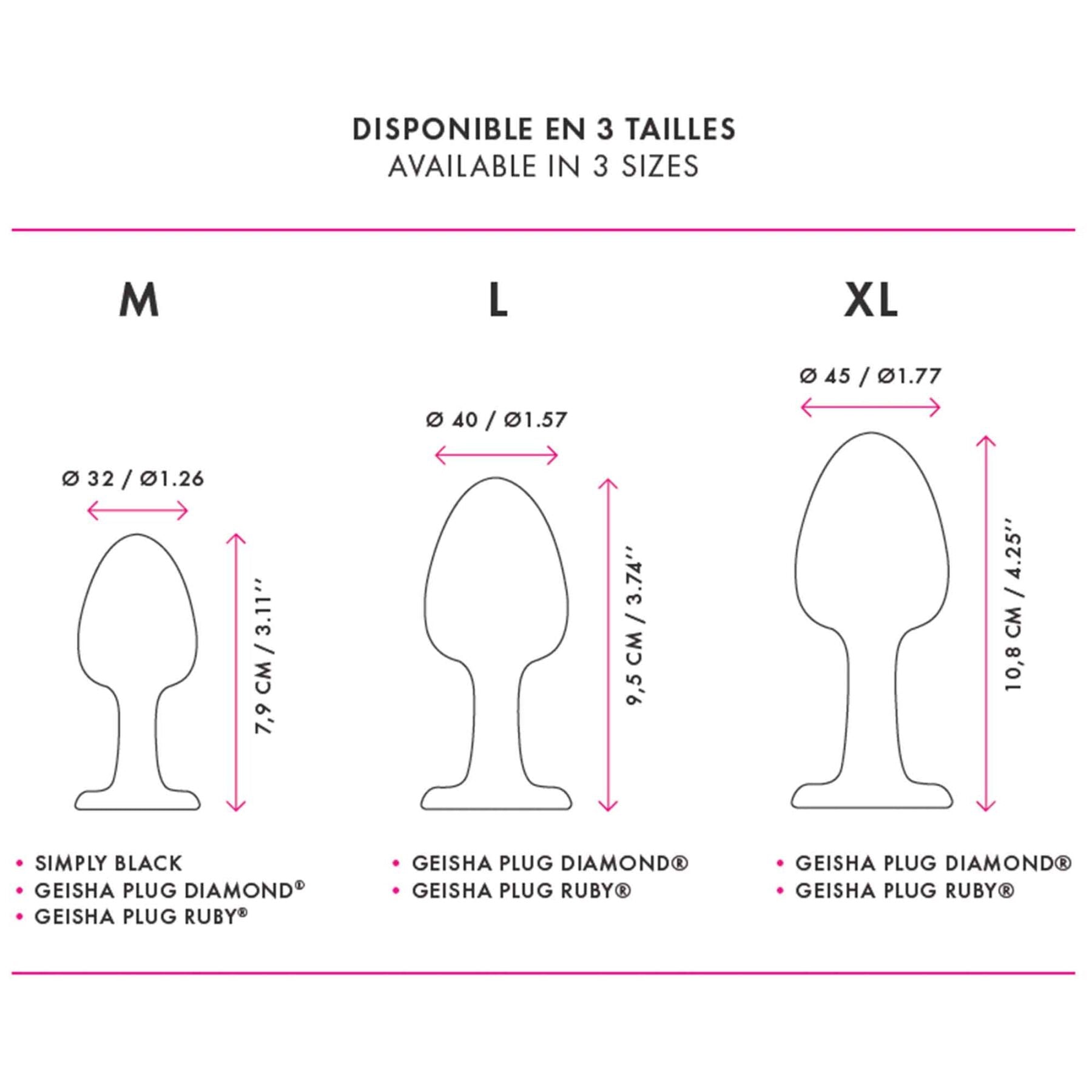 Анальна пробка Dorcel Geisha Plug Diamond M з кулькою всередині, створює вібрації, макс. діам. 3,2см