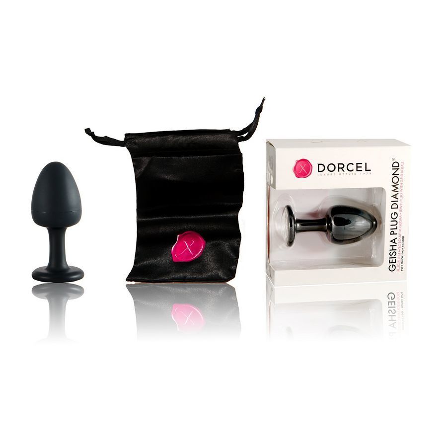 Анальная пробка Dorcel Geisha Plug Diamond XL с шариком внутри, создаёт вибрации, макс диаметр 4,5