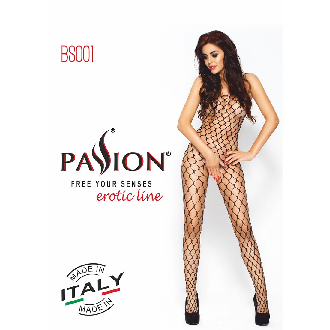 Passion (Польща) Бодістокінг Passion BS001 white, комбінезон, велика сітка