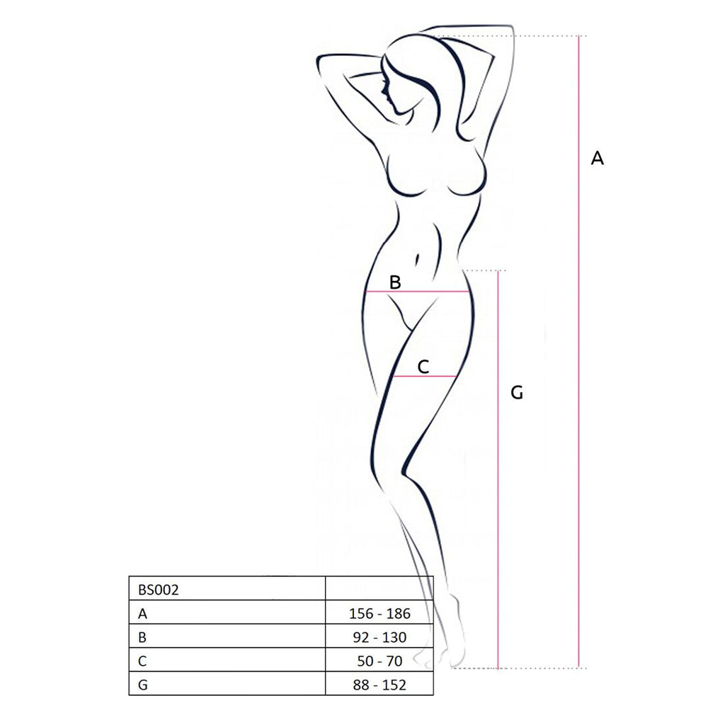 Passion (Польща) Бодістокінг Passion BS002 white, імітація панчіх і пояса