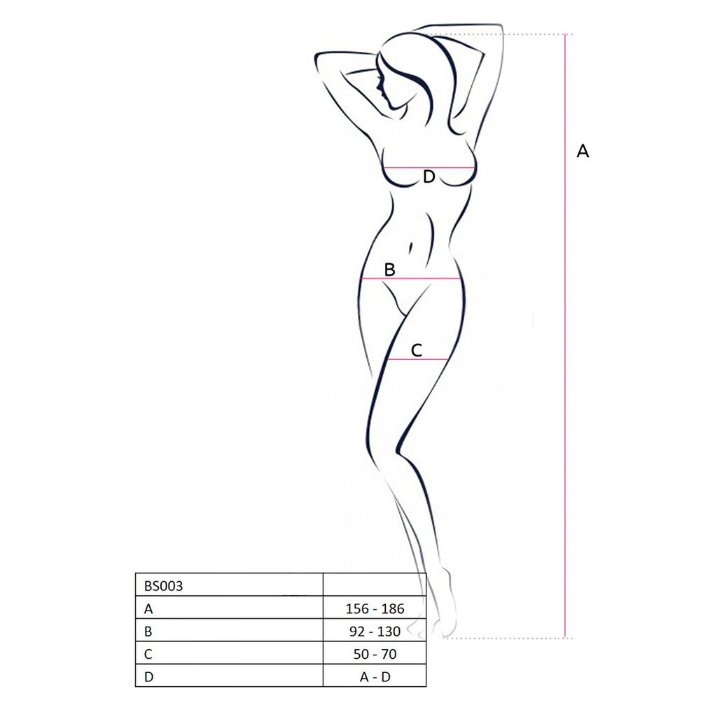 Passion (Польща) Бодістокінг Passion BS003 white, комбінезон, дрібна сіточка