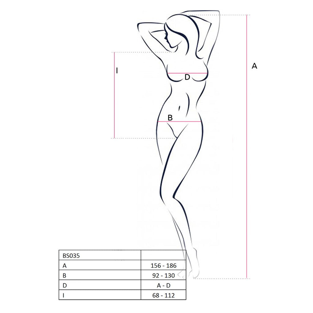 Passion (Польща) Бодістокінг Passion BS035 pink, боді, імітація топа та трусиків
