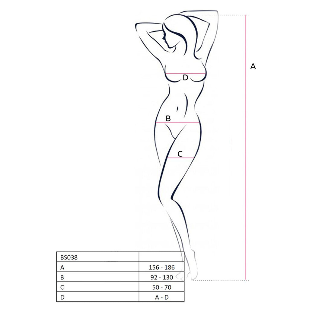 Passion (Польща) Бодістокінг Passion BS038 white, комбінезон, імітація панчіх і пояса