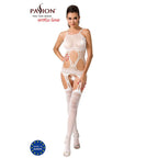 Бодістокінг Passion BS047, комбінезон, імітація топа, панчіх і пояса