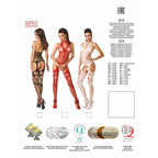 Бодістокінг Passion BS053 white, комбінезон, імітація панчох і пояса