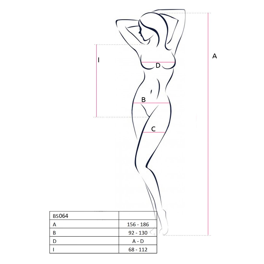 Passion (Польща) Бодістокінг Passion BS064 One Size, Black, боді, закрите плече, відкритий доступ
