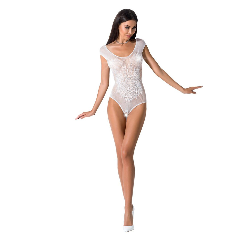 Passion (Польща) Бодістокінг Passion BS064 One Size, White, боді, закрите плече, відкритий доступ