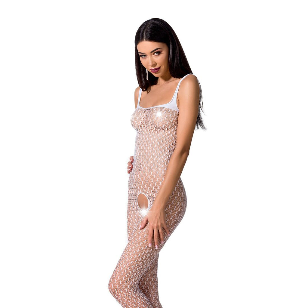 Passion (Польща) Бодістокінг Passion BS071 white, комбінезон на бретелях