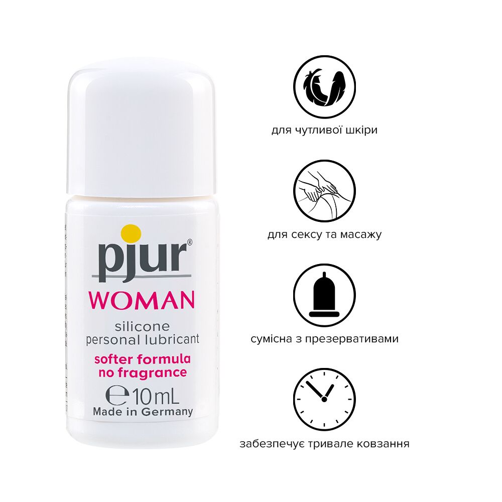Pjur (Люксембург) Змазка на силіконовій основі pjur Woman 10 мл, без ароматизаторів та консервантів спеціально для неї