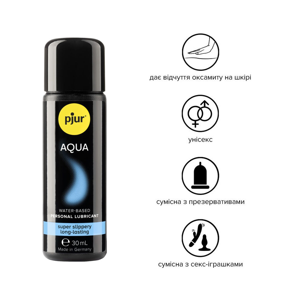 Pjur (Люксембург) Лубрикант на водній основі pjur Aqua 30 мл, ефект оксамитової шкіри без прилипання